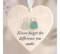 Heart-Shaped Sea Glass Friendship Decor, Timeless Friendship Heart Keepsake, Christmas Pendant for Christmas Tree Hanging Ornaments, Sea Glass Art for Best Friends (I)