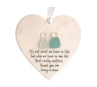 Heart-Shaped Sea Glass Friendship Decor, Timeless Friendship Heart Keepsake,Friendship Heart Ornament for Christmas Tree Hanging Ornaments,Handmade Glass Wall Art & Decor for Home Garden (1Pcs)