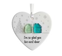 Heart-Shaped Sea Glass Friendship Ornament, Ceramic Art Keepsake for Best Friends, Sisters, Coworkers, Distinctive Home Decor, Thoughtful Thank You Present