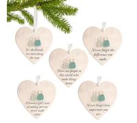 Heart Shaped Sea Ornament, 3D Acrylic Colgantes for Christmas Decorations, Hanging Design with Lightweight Build, ideal para viajes School Holiday Desk Schoolbag 3,15 x 3,15 x 0,12 pulgadas