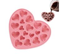 Heart Shaped Silicone Mold - 18 Cavities Food Grade Candy And Chocolate Bar Mold, Flexible Non-Stick Silicone + Heat Resistant Layer, Lightweight Durable Design - For Jellies, Baking, Thanksgiving, Bi