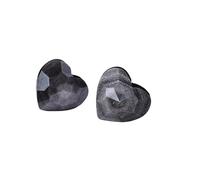 Heart-Shaped Stone Sculpture - Handcrafted Stone Figurine, Decorative Crystal Art for and Love 2pcs