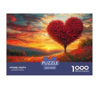 Heart Shaped Tree Sunset Papel Juego En Interior Ideal, Buen Regalo para Familia, Amigos Y Compañeros De Trabajo 70x50cm/1000pcs