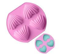 Heart Shell Silicone Cake Mould - Chocolate Fondant Fondant Mould | Chocolate Moulds | 4 Cavities Silicone Moulds a of Love for Dessert for Mousse | Heart Chocolates Mold