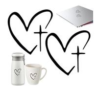 Heart Shine Mirror Sticker, Decorative Car Decal Set, Self Adhesive Rearview Mirror Film Kit, Waterproof PVC Stick On Decor, Glossy Heart Design Sticker, Vehicle Interior Use