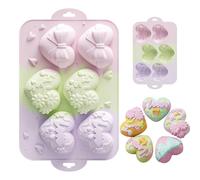 Heart Silicone Mold - Food Grade Chocolate Cake Mould, Heart Shaped Embossed Design for Pudding, Mousse, Jelly, Brownie, Soap; Easy Release Baking Tool for Valentine's Day Crafting, Random Color