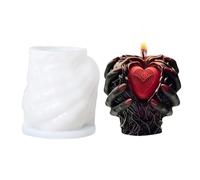 Heart Silicone Molds, 3d Hand Holding Soul Mold for Resin and Wax, Flexible Cake and Candle, Reusable Sculpture, Ideal Halloween Crafts Pillar Making and Clay Art 2.68x2.91 Inches