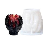 Heart Silicone Molds, 3d Hand Holding Soul Mold for Resin and Wax, Flexible Cake and Candle, Reusable Sculpture, Ideal Halloween Crafts Pillar Making and Clay Art 2.68x2.91 Inches