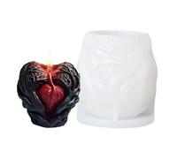 Heart Silicone Molds, 3d Hand Holding Soul Mold for Resin and Wax, Flexible Cake and Candle, Reusable Sculpture, Ideal Halloween Crafts Pillar Making and Clay Art 2.68x2.91 Inches