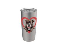 Heart Staffordshire Bull Terrier Glasses Staffy Vaso térmico de acero inoxidable de doble pared