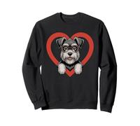 Heart Standard Schnauzer Glasses Sudadera
