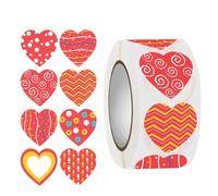 Heart Stickers - 500 Pieces Valentine Love Seal Labels, Romantic Party Decoration Pack with Bright Adhesive Finish Easy Peel, Festive Craft Accent, Ideal for Weddings Birthdays Classroom Celebrations