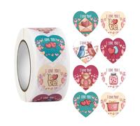 Heart Stickers - Decorative Adhesive Decals, Valentines Craft Supplies, 0.98x0.98in Wedding Scrapbooking Embellishments | Party Card Envelope Seals, DIY Handmade Decoration Roll