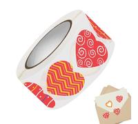 Heart Stickers - Paper Material 2.68 Inches, Roll Diameter, Heart Shape Labels, 2.5cm Size |, Reward Sticker Roll, Love Seal Decals For Celebration, Workplace, Home