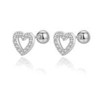 Heart Stud Earrings For Women Wedding Baby Girls Minimalist