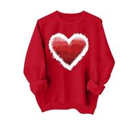 Heart Sweater for Women Funny Love Heart Shirts Casual Valentine Pullover Long Sleeve Tops
