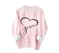 Heart Sweater for Women Funny Love Heart Shirts Casual Valentine Pullover Long Sleeve Tops