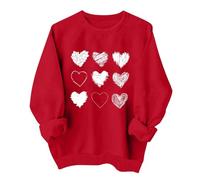 Heart Sweater for Women Funny Love Heart Shirts Casual Valentine Pullover Long Sleeve Tops
