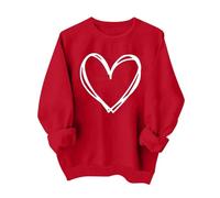 Heart Sweater for Women Funny Love Heart Shirts Casual Valentine Pullover Long Sleeve Tops