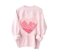 Heart Sweater for Women Funny Love Heart Shirts Casual Valentine Pullover Long Sleeve Tops