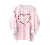 Heart Sweater for Women Funny Love Heart Shirts Casual Valentine Pullover Long Sleeve Tops