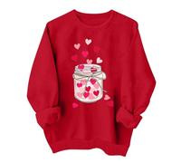 Heart Sweater for Women Funny Love Heart Shirts Casual Valentine Pullover Long Sleeve Tops