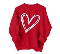 Heart Sweater for Women Funny Love Heart Shirts Casual Valentine Pullover Long Sleeve Tops