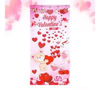 Heart Themed Door Cover, Valentines Day Garage Decoration, For Easy Installation, with Fade Resistant Print, Party Decor Item, Valentines Door Cover Front Porch Indoor Outdoor Use