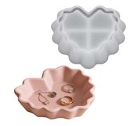 Heart Tray Mold, Love Plate Mould, Heart Shaped Trinket Dish Mould with Flexible Silicone, DIY Resin Craft Mold with, Crafting Supplies, Shaped Plate for Earrings Necklaces Candy