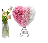 Heart Tree Topper - PP, 8,66 x 3,93 x 11,61 pulgadas, diseño de rosas | Versátil Hanging Ornament Heart Tree Toppers, Valentine Party Decor For Wedding, Birthday, Holiday, Wall, Home, Front Door