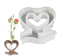 Heart Vase Resin Mold - Epoxy Resin Solid | Silicone Hollow Heart Molds, Test Tube Vases,Silicone Flower Pots Container Casting Molds Reusable Concrete Mould for Home Table Decorations, Art Craft