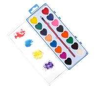 Heart Watercolor Paint Set - Paleta de arte lavable para el aprendizaje creativo | Pasteles de color amigables para niños con fórmula fácil de limpiar para proyectos de educación en casa, actividades