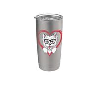 Heart West Highland White Terrier Glasses Westie Vaso térmico de acero inoxidable de doble pared