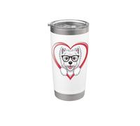 Heart West Highland White Terrier Glasses Westie Vaso térmico de acero inoxidable de doble pared
