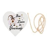 Heart Wood Chips for Crafts | Romantic Bee Pattern DIY Decorations | Wooden Pendants for Wedding/Party/Home Decor | 8g Lightweight Handmade Present (Blanca)