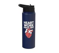 Heart Work Pays Off - Gráfico inspirador Stainless Steel Insulated Water Bottle