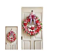 Heart Wreath - Valentine Door Accent for Seasonal Romance | Oversized Love Shape Ornament with Soft Fabric & Hanging Ready Display Style for Front Doors, Porches, and Home Decor