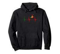 Heartbeat EKG Pulse Portugués Futbolista Bandera Portugal Sudadera con Capucha