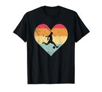 Heartbeat Girls Soccer Ball Vintage Loves Playing Camiseta gráfica económica, Hombre, Negro, L