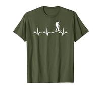 Heartbeat Hiking In The Mountains - Mountaineer Camiseta, Hombre, Verde Oliva, M