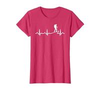 Heartbeat Hiking In The Mountains - Mountaineer Camiseta, Mujer, Rojo Jaspeado, L