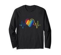 Heartbeat Rainbow LGBT Amor es Amor Gay Pride Manga Larga