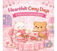 Heartfelt Cozy Days - A Valentine Coloring Book: 50 Cute, Easy & Comforting Coloring Pages for Relaxation, Love, and Cozy Moments