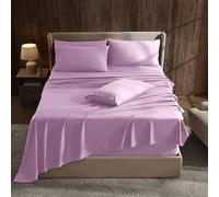 Hearth & Harbor Juego de sábanas con Bolsillo extraprofundo, se Adapta a colchones de 18 a 24 Pulgadas de Profundidad, sábanas de Bolsillo extraprofundo, 6 Piezas tamaño King, sábanas Color Lila