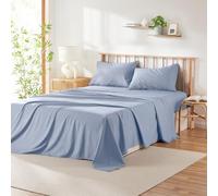 Hearth & Harbor Juego de sábanas de 4 Piezas, 60% Microfibra, 40% rayón derivado de bambú, Juego de sábanas de tamaño Doble, Juego de sábanas de tamaño Doble para colchones de hasta 16 Pulgadas