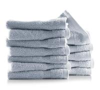 Hearth & Harbor Paquete de 12 paños de baño 100% algodón Hilado en Anillo, paños para Cuerpo y Cara, Alta absorción y Suave, 33 x 33 cm, Secado rápido, paños Negros