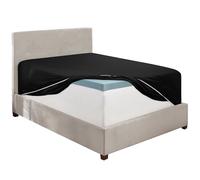 Hearth & Harbor Sábana Bajera tamaño California King, de Bolsillo extraprofundo, de Microfibra de 1800 Hilos, ultrasuave, para colchones de hasta 24 Pulgadas, Color Negro