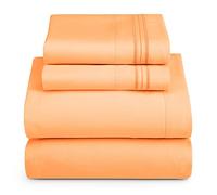Hearth & Harbor Sábanas, sábanas y Fundas de Almohada Extra Suaves, Microfibra, Naranja Albaricoque, Full XL