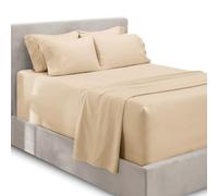Hearth & Harbor Se Adapta a colchones de hasta 21 Pulgadas, sábanas y Fundas de Almohada de Doble Cepillado, Microfibra, Crema, tamaño Individual XL