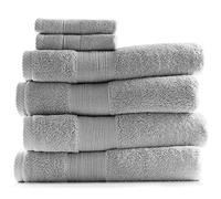 Hearth & Harbor Toallas de baño ultrasuaves y Altamente absorbentes, de algodón, Color Gris Plateado, Juego de 6 Piezas